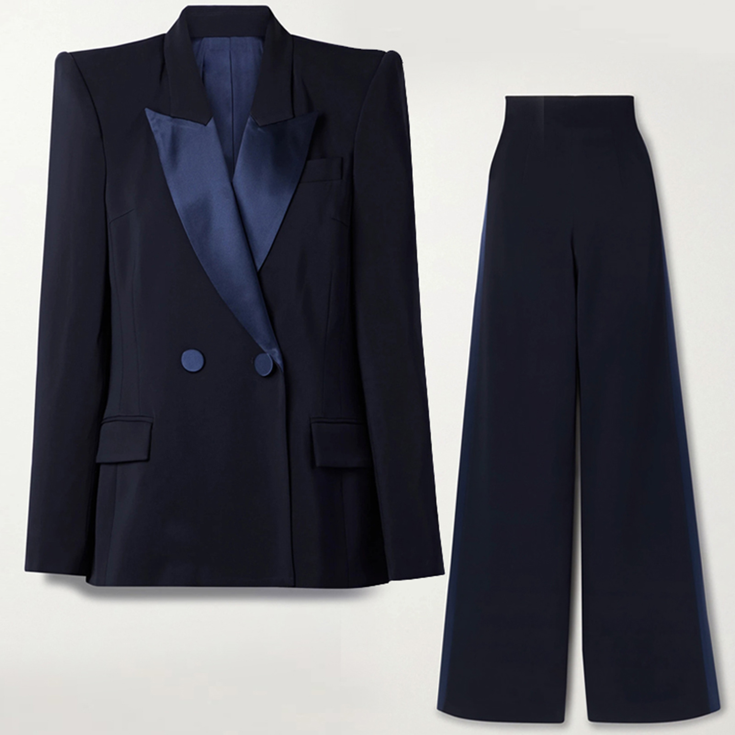 Navy Blue Women's 2 Piece Set  - Double Breasted Blazer ulasan dan harga