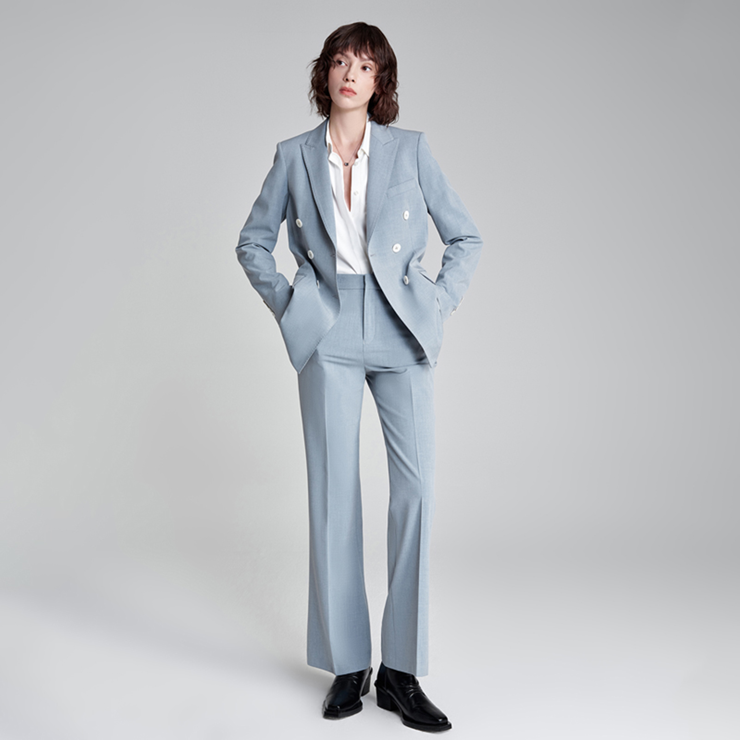Allingentle Women Pantsuit 2 P - Double Breasted Blazer ulasan dan harga