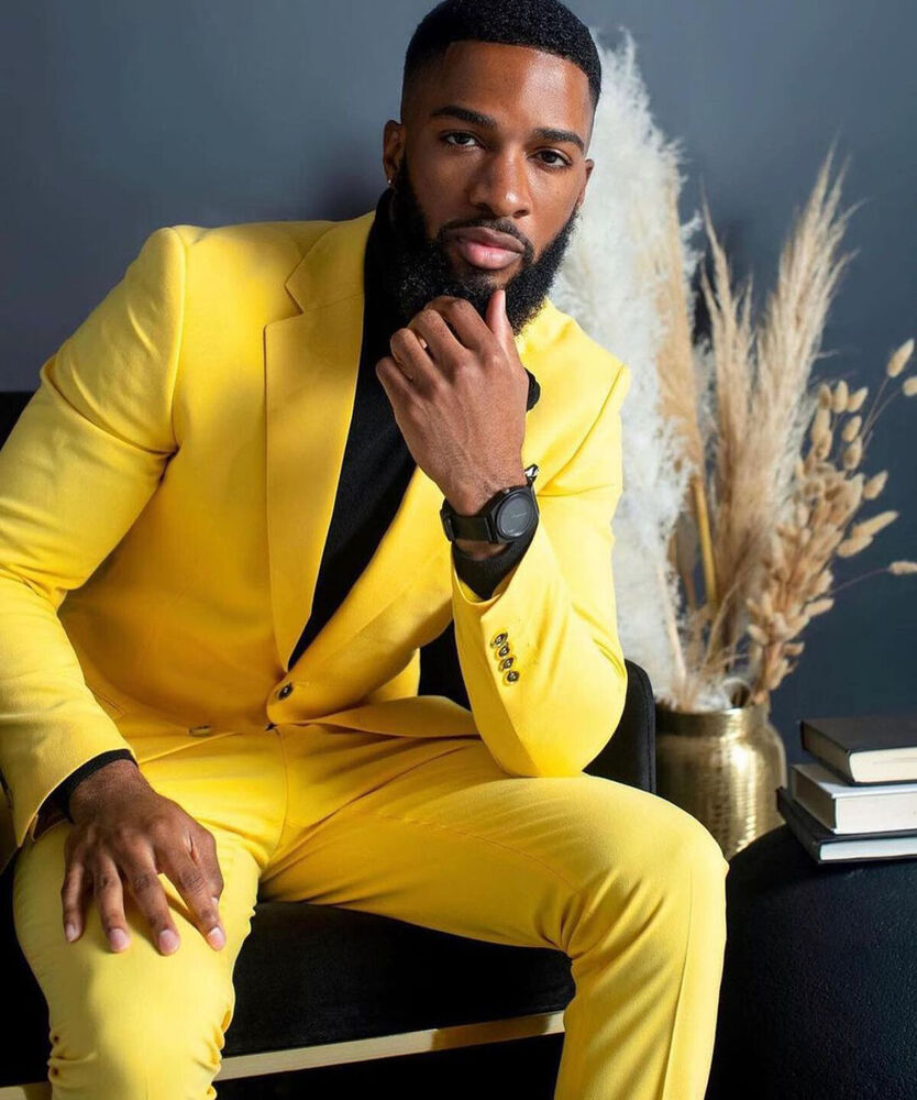 Men's Yellow Suits Slim Fit Si - Formal Wear For Men Yellow ulasan dan harga