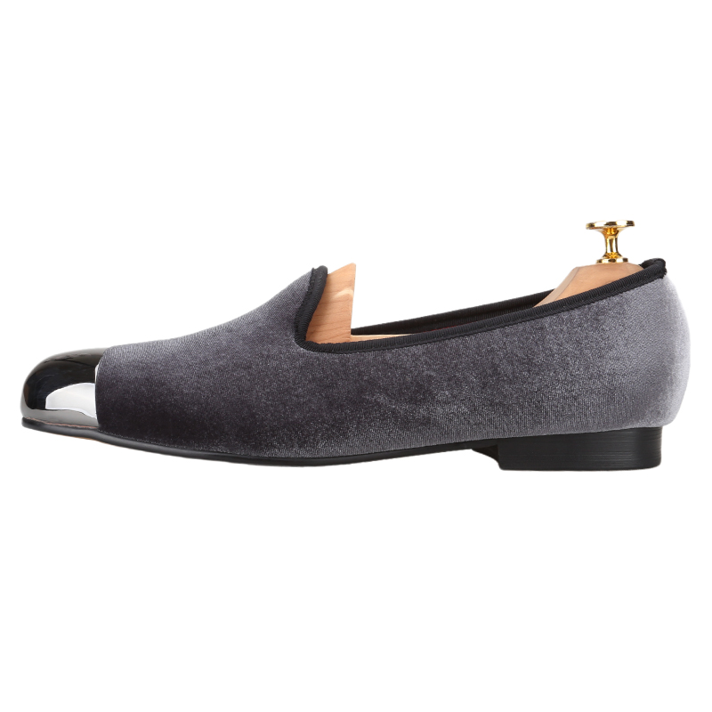 Piergitar Gray Velvet Slip-On  - Men'S Formal Wear Slippers ulasan dan harga
