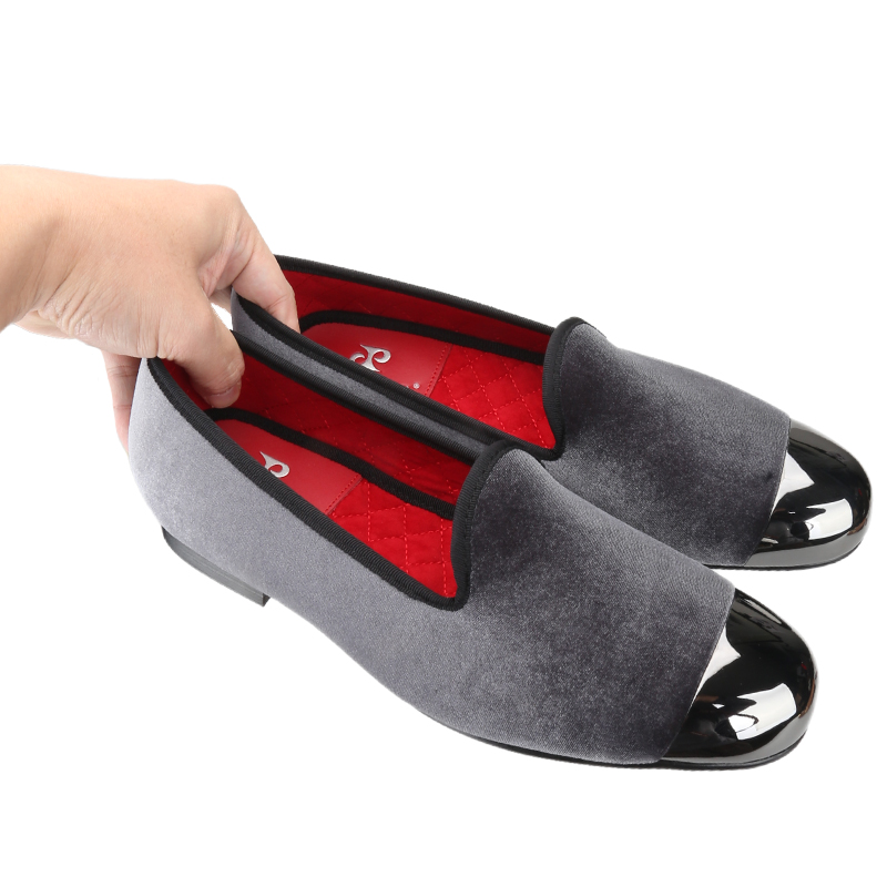 Piergitar Gray Velvet Slip-On  - Men'S Formal Wear Slippers ulasan dan harga