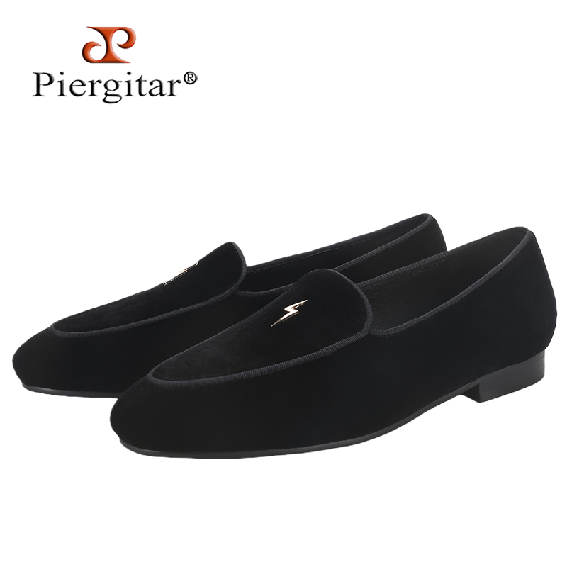 Piergitar Black Color Velvet M - Men'S Formal Wear Slippers ulasan dan harga