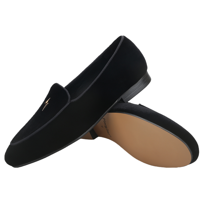 Piergitar Black Color Velvet M - Men'S Formal Wear Slippers ulasan dan harga