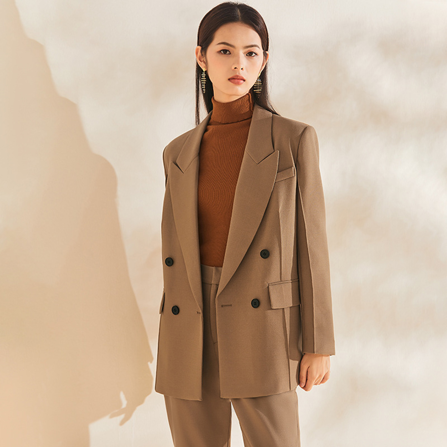 Allingentle Women's Suit Slim  - Double Breasted Blazer ulasan dan harga