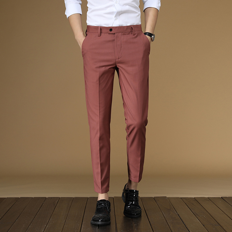 Summer Suit Pants Men Red Blac - Men Formal Wear Dress ulasan dan harga