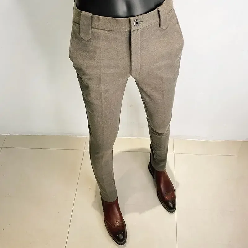 Autumn Winter Thickened Woolen - Men Formal Wear Dress ulasan dan harga