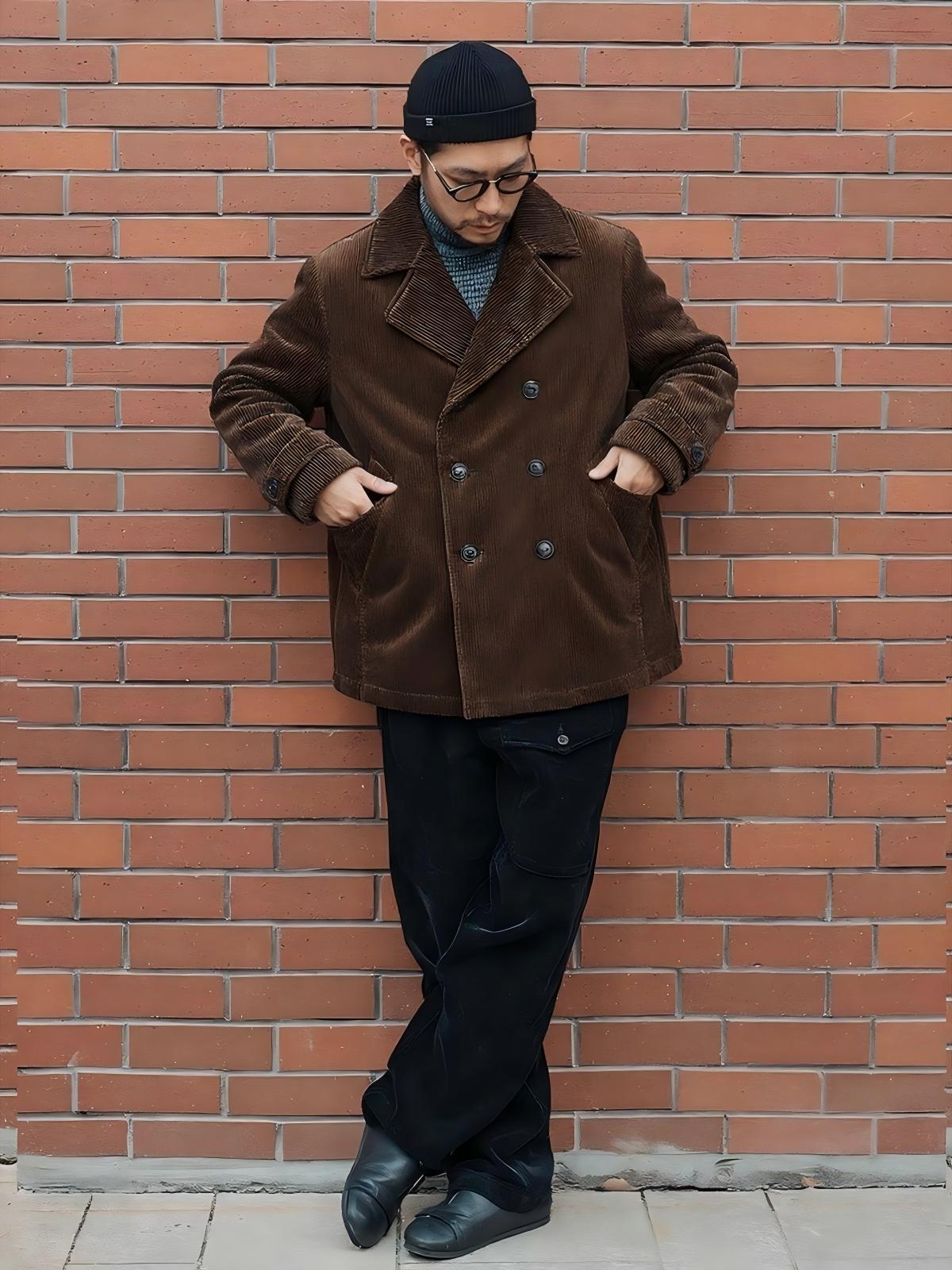 Men's Vintage Corduroy Double  - Double Breasted Blazer ulasan dan harga
