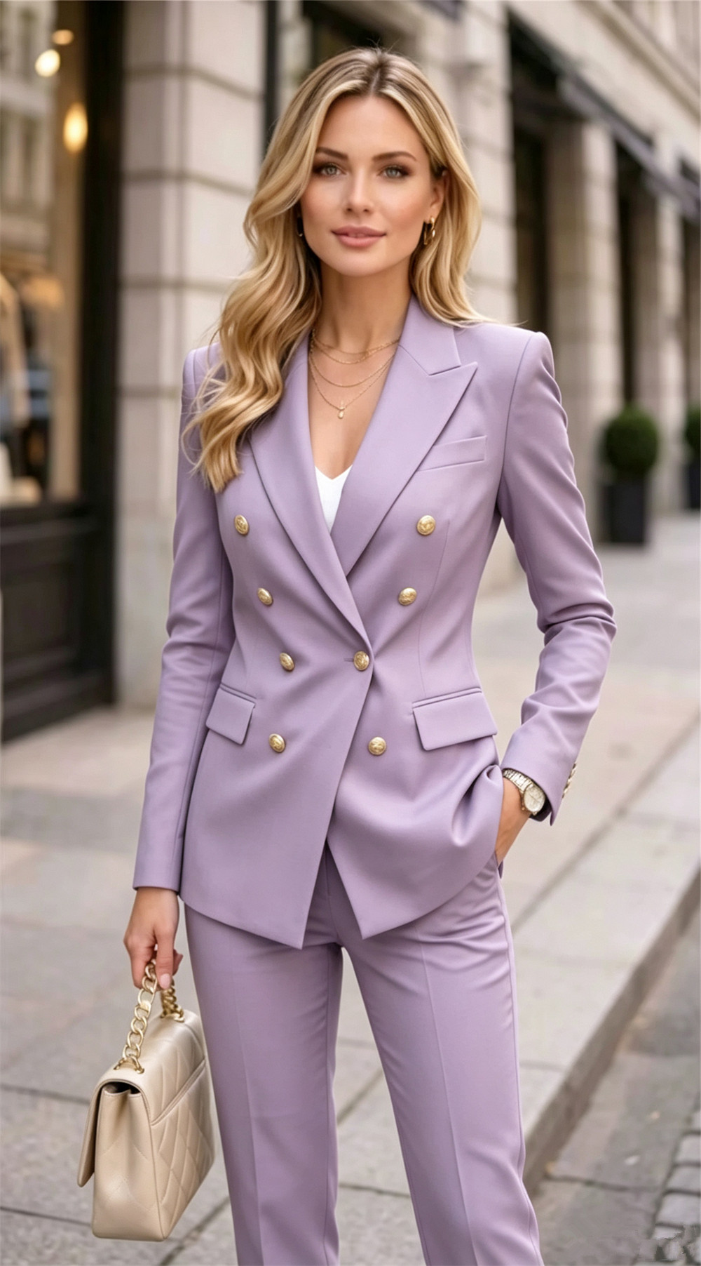 Lavender Women's Double Bested - Double Breasted Blazer ulasan dan harga