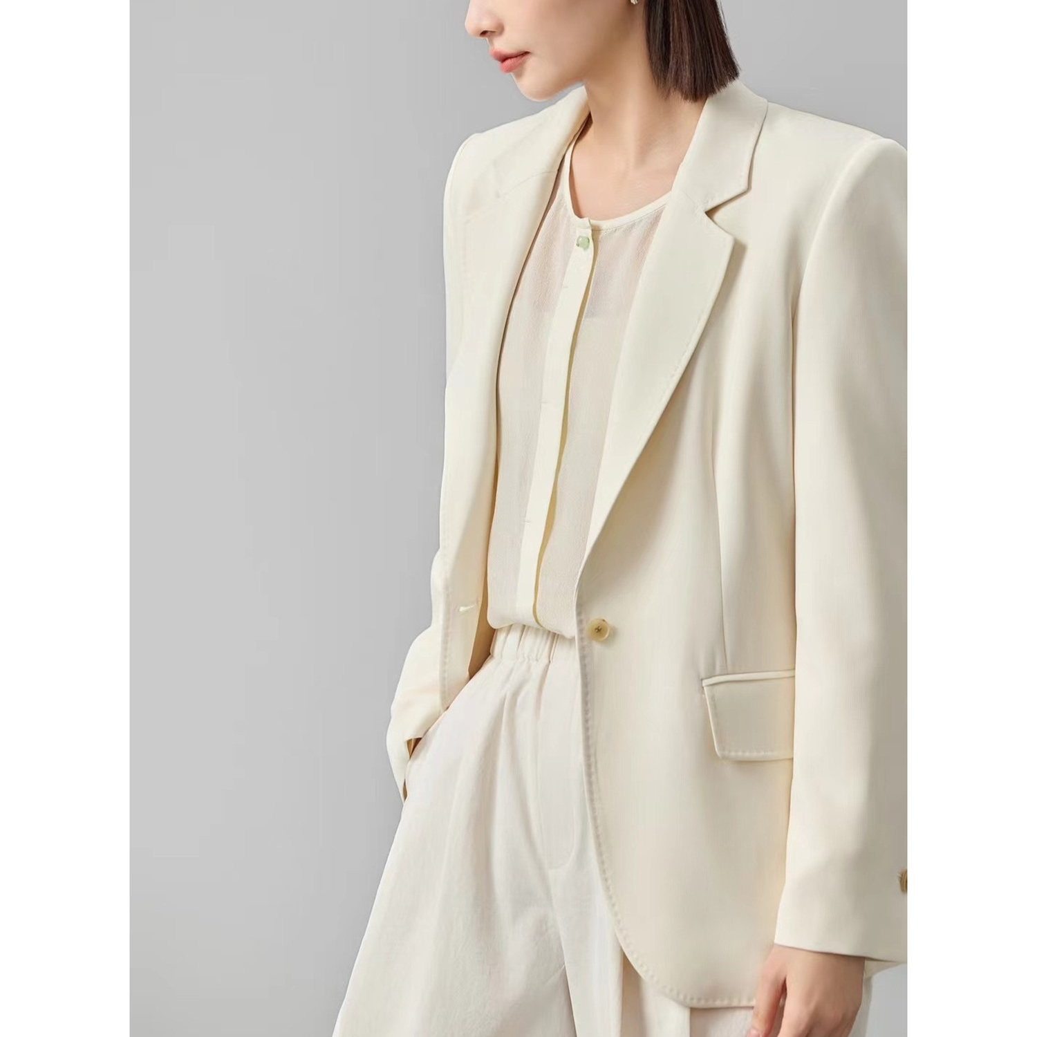 Allingentle Women's Suit Slim  - Double Breasted Blazer ulasan dan harga