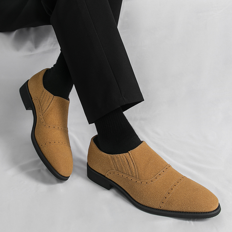 Retro Men Loafers Black Yellow - Formal Wear For Men Yellow ulasan dan harga