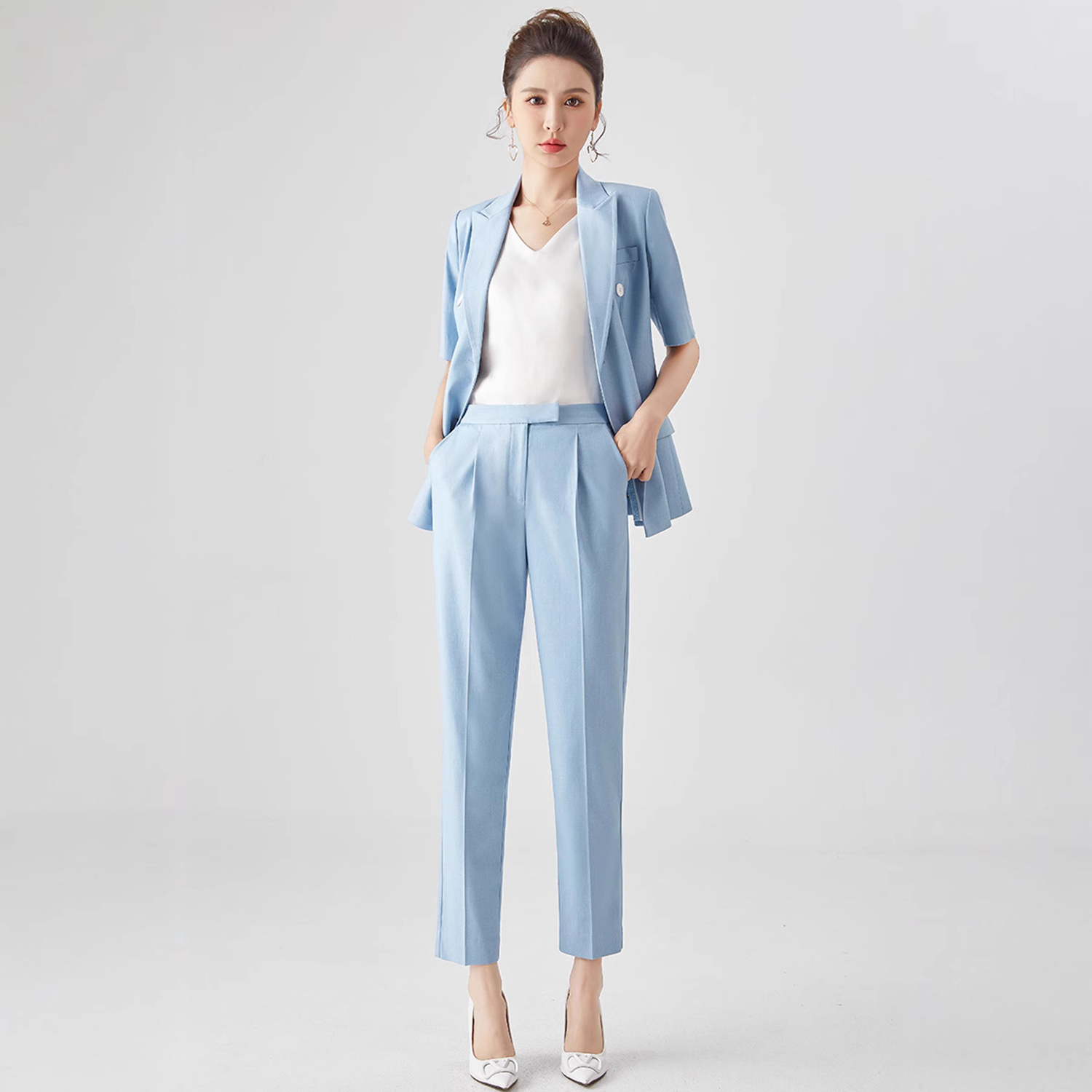 Allingentle Women's Suit Slim  - Double Breasted Blazer ulasan dan harga