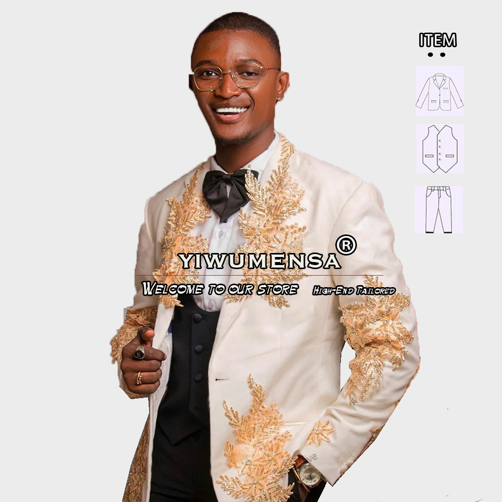 Customized 3 Pieces Suits Men  - Men Formal Wear Dress ulasan dan harga