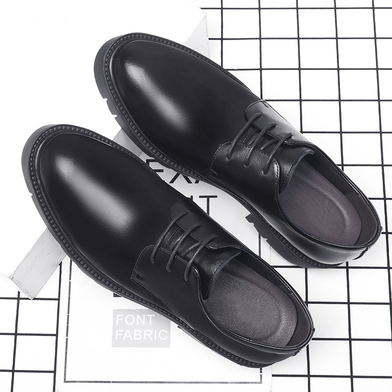 Mens Black Leather Lace Up Dre - Men Formal Wear Dress ulasan dan harga