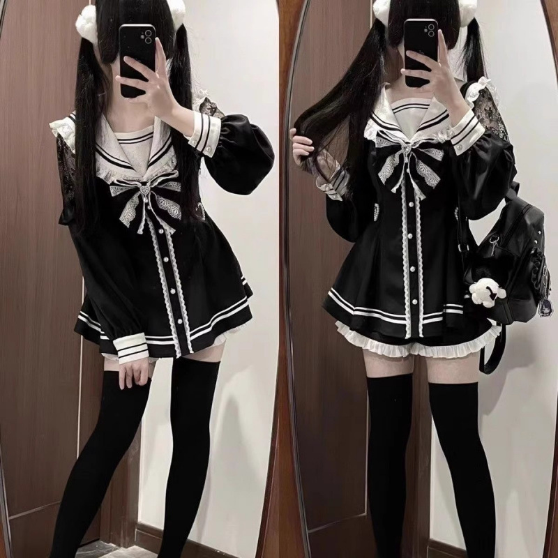 Jirai Kei Sailor Black Dress L - Slim Fit Suit Set ulasan dan harga